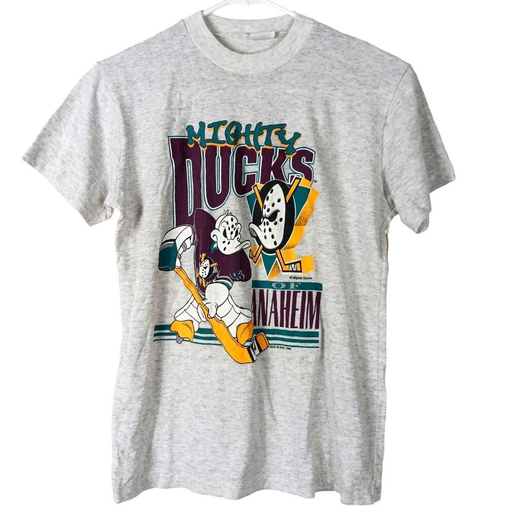 Vintage 1994 Anaheim Mighty Ducks Kids Boys T Shirt 90s Size XL NHL Hockey